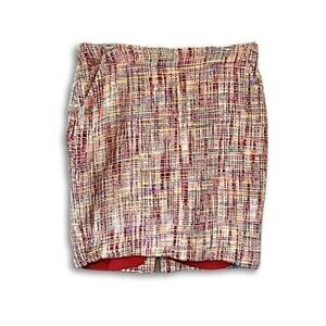 Merona Tweed Mini Skirt A Line Side Pockets Back Zipper Women's Multicolor 10